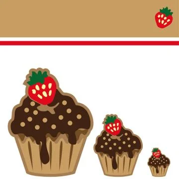 Cream choco cake invitation card Stock Illustration