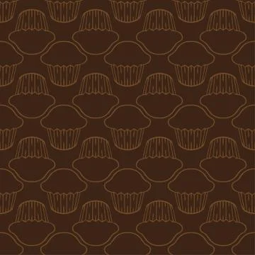 Cream choco cake seamless pattern Stock Illustration
