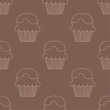 Cream choco cake seamless pattern Stock Illustration
