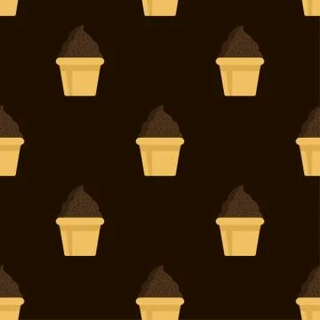 Cream choco cake seamless pattern Stock Illustration