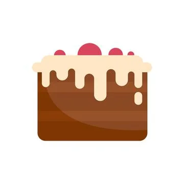 Cream chocolate cake icon flat isolated vector Illustrazione stock