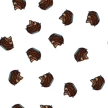 Cream chocolate vector seamless pattern Stock Illustration