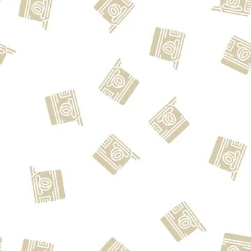 Cream coconut coco glyph seamless pattern Stockillustratie