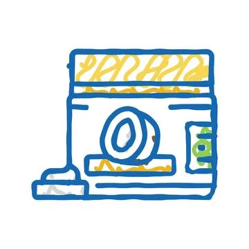 Cream coconut coco icon doodle illustration Stock Illustration