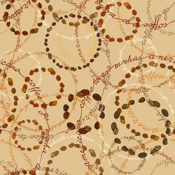 Cream coffee samless pattern Stock Illustration