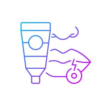 Cream for cold sore gradient linear vector icon 스톡 일러스트