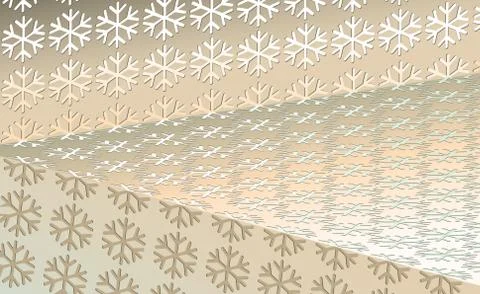 Cream-colored background New Years, Christmas from light snowflakes Stock Illustration