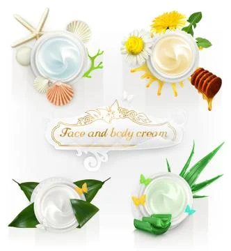 Cream concepts, set of vector illustrations Stock Illustration