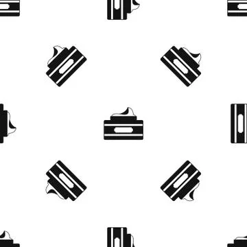 Cream container pattern seamless black Illustrazione stock