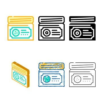 Cream cucumber color icon vector designs Stock Illustration