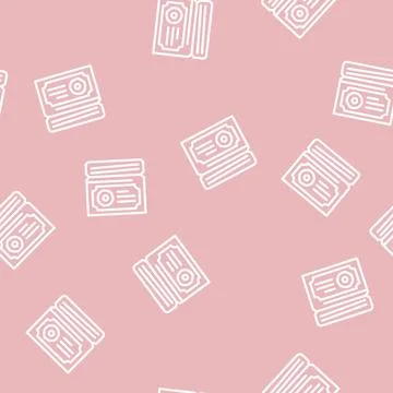 Cream cucumber line vector seamless pattern Stock Illustration