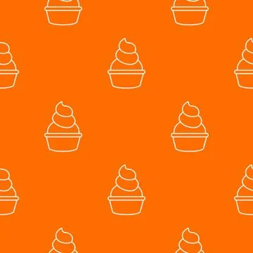 Cream cupcake pattern vector orange Illustrazione stock