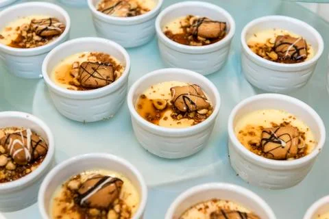 Cream cups Stock Photos