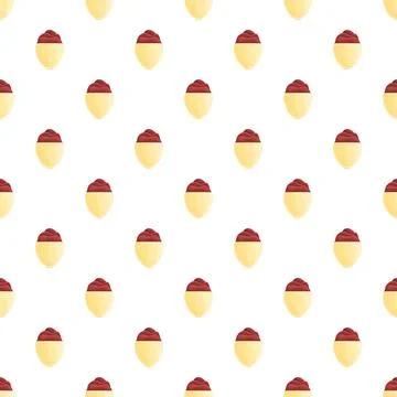 Cream desserts pattern with a sweet topping Stock Illustration