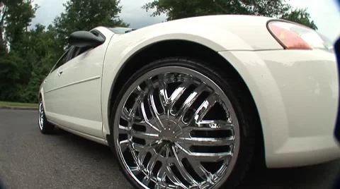 Cream dodge rims Stock Footage 7744803
