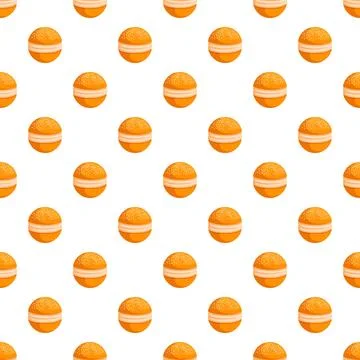 Cream filled donuts forming a seamless repeating pattern Stock Illustration