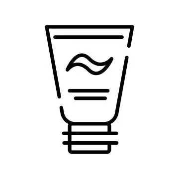 Cream flat icon. Pictogram for web. Line stroke. Isolated on white background Stock Illustration