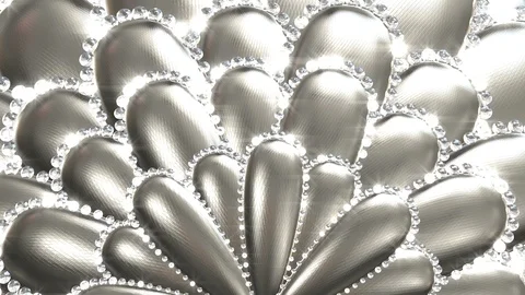 Cream Flowers With Diamond Stock Footage 102433119