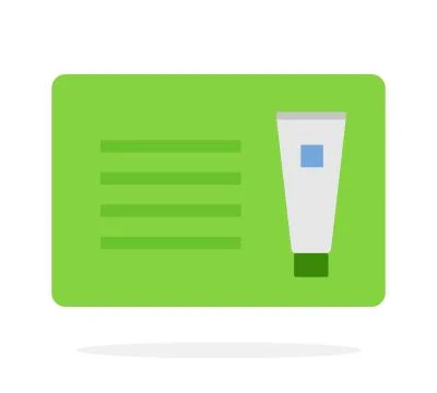 Cream in a gift box vector flat material design isolated object on white Stock Illustration