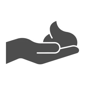 Cream in hand solid icon. Foam in arm sign vector illustration isolated on white Stock Illustration