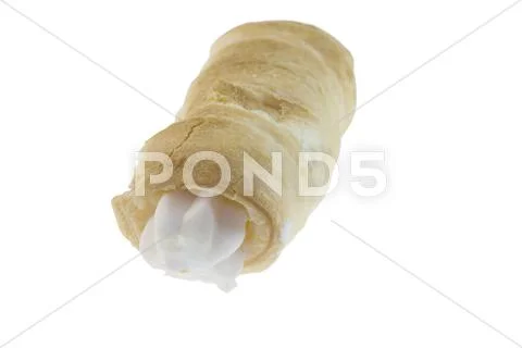 Cream horn pastry Stock Photos