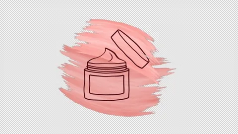 Cream icon against paint brush strokes Stock Footage 304491273