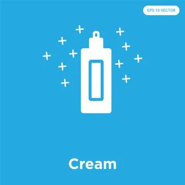 Cream icon isolated on blue background Free Stock Illustration