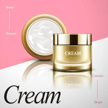 Cream jar design element Illustrazione stock