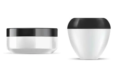 Cream jar white plastic vector container. Cosmetic Illustrazione stock