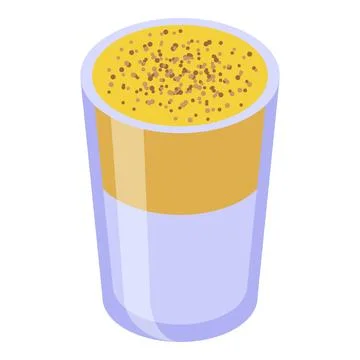 Cream latte icon isometric vector. Drink dalgona coffee Stock Illustration