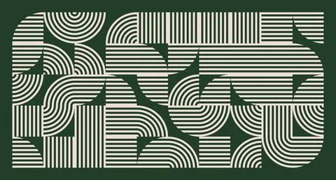 Cream Line Abstract Geometric Pattern Stock Illustration