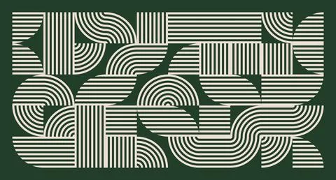 Cream Line Abstract Geometric Pattern Stock Illustration