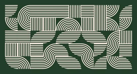 Cream Line Abstract Geometric Pattern Stock Illustration