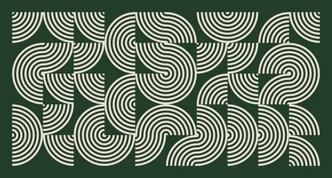 Cream Line Abstract Geometric Pattern Stock Illustration