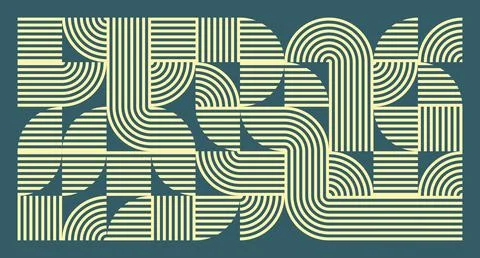Cream Line Wave Geometric Pattern Stockillustratie