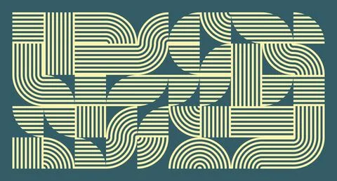 Cream Line Wave Geometric Pattern Stock Illustration
