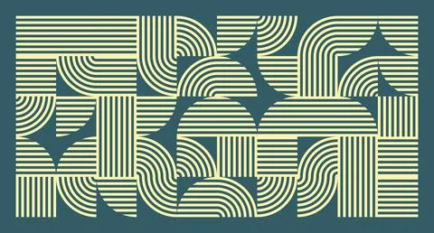 Cream Line Wave Geometric Pattern Stockillustratie