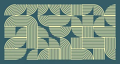 Cream Line Wave Geometric Pattern Stock Illustration