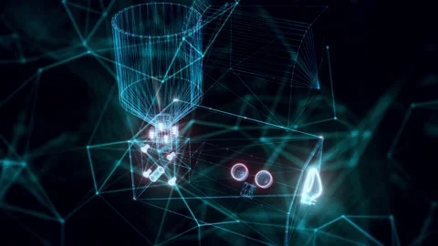 Cream Machine hologram Close up Stock Footage 154785861
