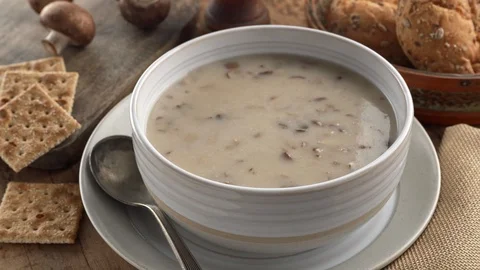 Cream of Mushroom Soup Stock Footage 103280894