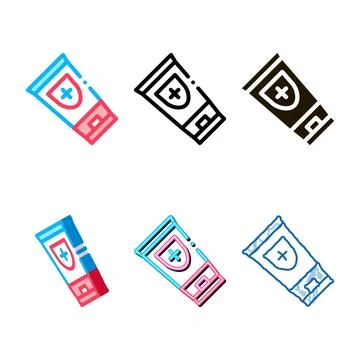 Cream package icon vector minimal outline Stock Illustration