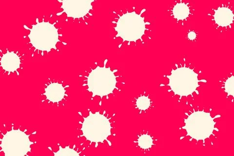 Cream Paint Splatters on Pink Background Stock Illustration