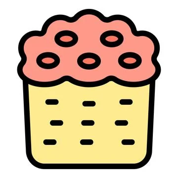 Cream panettone icon vector flat Stock Illustration