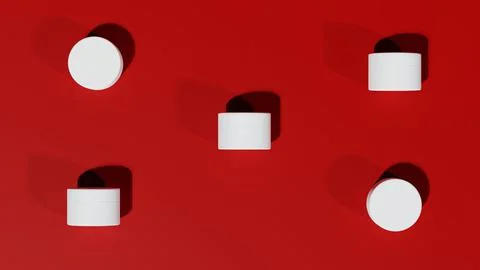 Cream pattern. Isolated on red background. Copy space. Place for text. Template Illustrazione stock