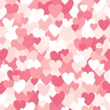 Cream pink hearts seamless pattern. Decorative Vector texture for Valentines Day Stock Illustration