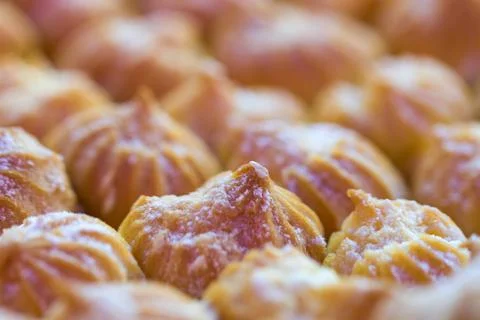 Cream puff in close up Stock Photos