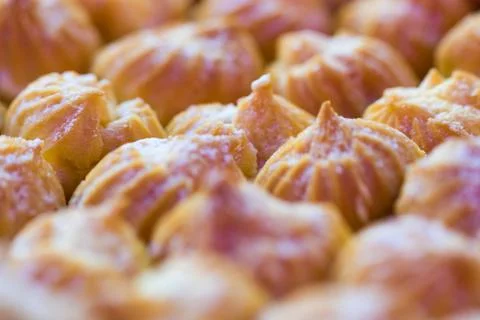 Cream puff in close up Stock Photos