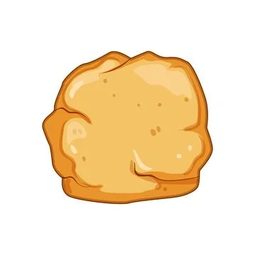 Cream puff pastry shell baking food isolated Stock Illustration