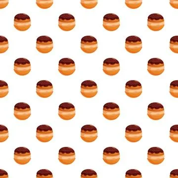 Cream puff pattern vector background representing dessert and sweets Stockillustratie