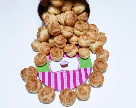 Cream puffs cascade Foto stock